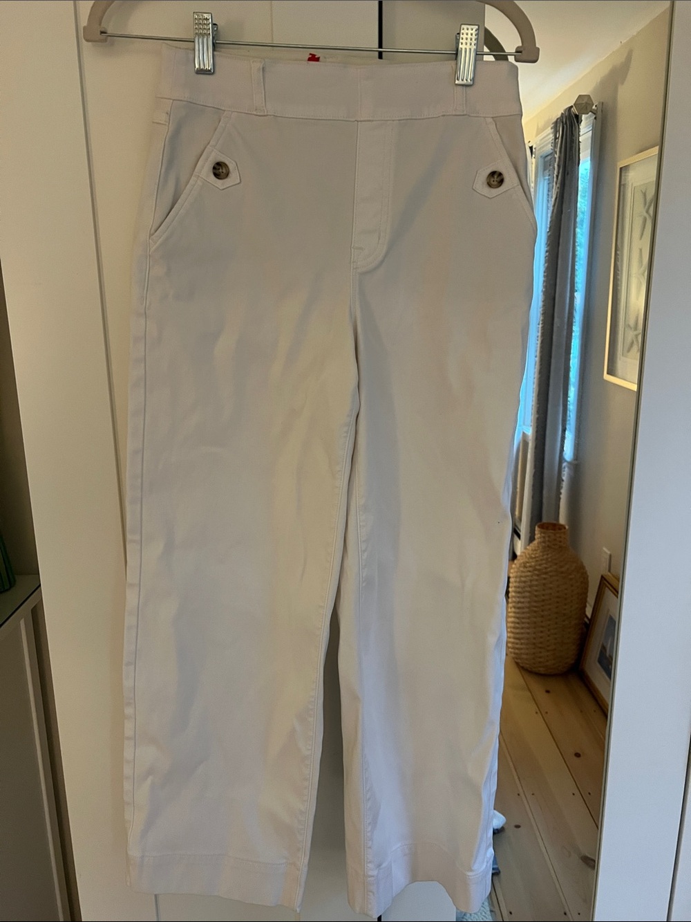 SPANX Light Beige Straight-Leg Chinos